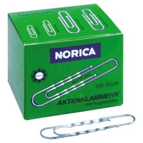 NORICA - Büroklammer 2262 77mm gewellt silber 100er-Pack
