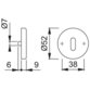 HOPPE® - Schlüsselrosettenpaar 42KVS,rund,BB, 9mm,TS 37-42,F2