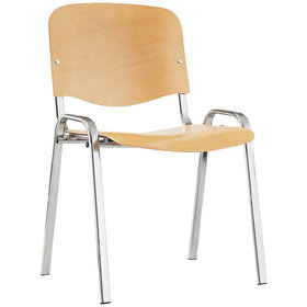 Topstar® - Besucher-Stuhl ISO Holz chrom/Buche