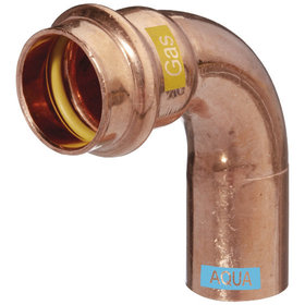 HS - Bogen V-Press Copper AQUAGAS 90°/IA, 15 x 15mm