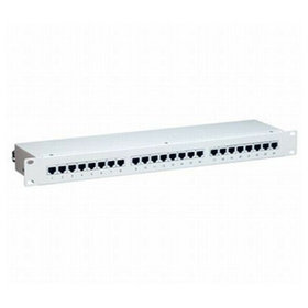 Patchpanel 24 x RJ45, 19", 1HE, Cat-6, RAL7035, TOP