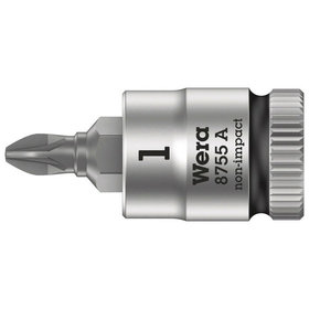Wera® - Schraubendrehereinsatz Pozidriv 8755 A m.Rändel. 6,3mm / 1/4" PZ1x28mm