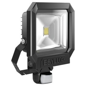 ESYLUX - LED-Strahler 50W OFL/AFL SUN 3000K 1LED 4000lm IP65 sw mt Konv breitstrahlend