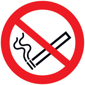SafetyMarking® - Verbotszeichen P002 "Rauchen verboten" Folie ø100mm