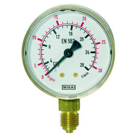 RIEGLER® - Manometer Argon, G 1/4" radial unten, 0-30 l/min (10 bar), Ø 63