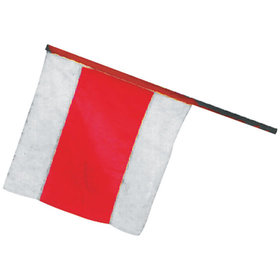 Warnflagge weiß/orange mit Stiel 500 x 500mm