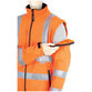 ASATEX® - Prevent® Warnschutz-Softshell-Jacke, Ärmel abtrennbar, warnorange, Größe XL