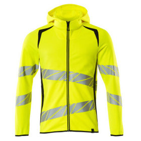 MASCOT® - Kapuzensweatshirt mit Reißverschluss - ACCELERATE SAFE - hi-vis Gelb/Schwarzblau, Gr. XS