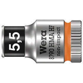 Wera® - Stecks. 8790 HMA HF 6kt. i. Haltef. Farbcodierung 6,3mm / 1/4" SW5,5x23mm