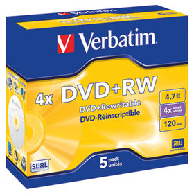 Verbatim® - DVD+RW 43229 4x 4,7GB 120Min. Jewelcase 5er-Pack