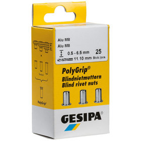 GESIPA® - PolyGrip Blindnietmuttern Mini-Pack Edelstahl A2 M 6 x 9 x 18
