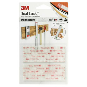 3M™ - Dual Lock™ Flexibler Druckverschluss SJ3560, Transluzent, 19 mm x 100 mm, 5.7 mm, 40 Köpfe/cm², Innenbereich, Blister