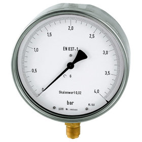 RIEGLER® - Feinmessmanometer, G 1/2" radial unten, 0-16,0 bar, Ø 160