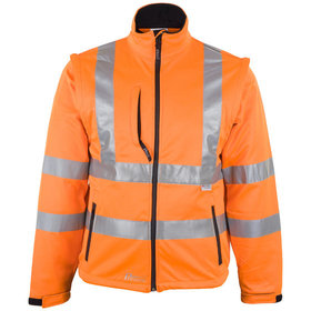 ASATEX® - Prevent® Warnschutz-Softshell-Jacke, Ärmel abtrennbar, warnorange, Größe L