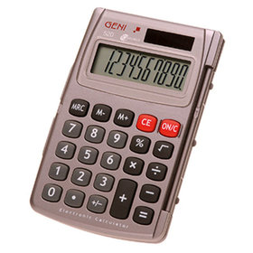 GENIE® - Taschenrechner 520 10-stellig mit Klappdeckel grau
