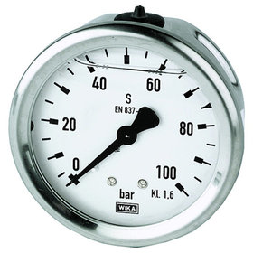 RIEGLER® - Glyzerinmanometer, Edelstahl, G 1/4" hinten zentrisch, 0-40,0 bar, Ø63