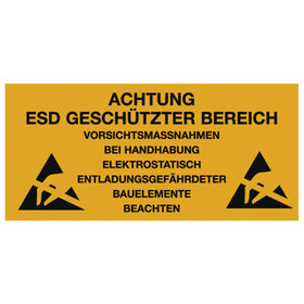 Warmbier® - Kunststoffschild zum Aufhängen, ESD, deutsch