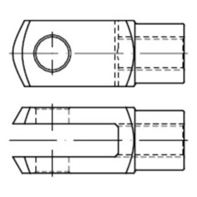 Gabelgelenke für Federklappbolzen DIN 71752 Stahl M6 x 1