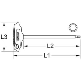 KSTOOLS® - BRONZEplus Innensechskant-Winkelstiftschlüssel mit T-Griff 3mm