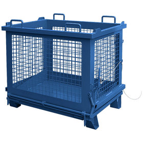 Eichinger® - Gitterbehälter mit entriegelbarer Bodenklappe, 500 kg, 1000 Liter, enzianblau