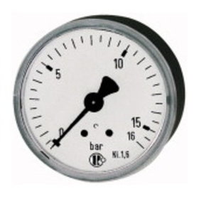 RIEGLER® - Rohrfedermanometer KS axial hinten ø50mm Messbereich 0 bis 6bar G1/4"
