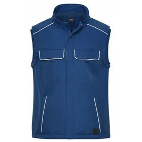 James & Nicholson - Workwear Softshellweste JN883, dunkel-königs-blau, Größe S
