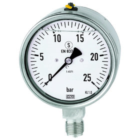 RIEGLER® - Glyzerinmanometer, Edelstahl, Sicherh., G 1/2" unten, 0-10,0 bar, Ø100