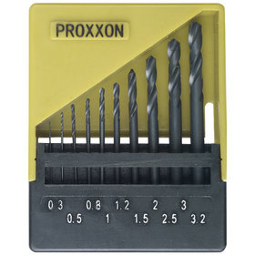 PROXXON - HSS Spiralbohrersatz, DIN 338, 10-teilig (0,3 bis 3,2mm)