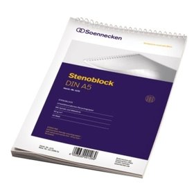 Soennecken - Stenoblock 1131 DIN A5 mit Mittellinie 40 Blatt weiß
