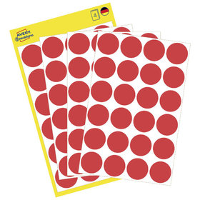 AVERY™ Zweckform - 3595 Markierungspunkte, Ø 18 mm, 4 Bogen/96 Etiketten, rot
