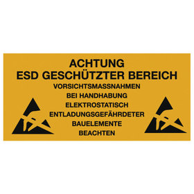 Warmbier® - ESD Aufkleber, ESD, deutsch, 150 x 300mm