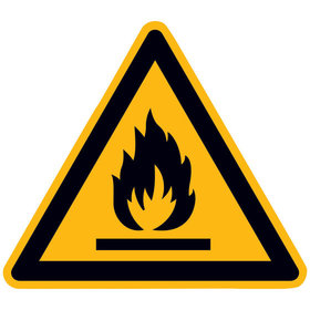 SafetyMarking® - Warnzeichen W021 "Warnung vorfeuergefährlichen Stoffen" PVC-Folie, 100mm