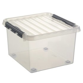 Sunware® - Aufbewahrungsbox Q-line H6163202 26l 40 x 40 x 28cm Rollen transparent