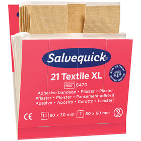 CEDERROTH - Salvequick Nachfüllpack 6x 21 Pflaster Textile XL für Wundabdeckung