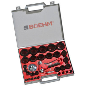 BOEHM - Locheisensatz 2-50mm inkl. Halter, Aufnahmescheibe