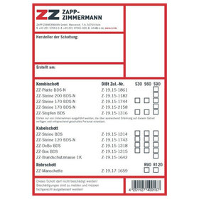ZAPP-ZIMMERMANN - Kennzeichnungsschild AbZ (DIBt) Systeme