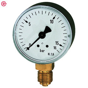 RIEGLER® - Standardmanometer, Stahlblechgehäuse, G 1/4" unten, -1/0,0 bar, Ø 50
