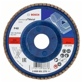 Bosch - Fächerschleifscheibe X431 Standard for Metal, gerade, 115mm, 40, Kunststoff