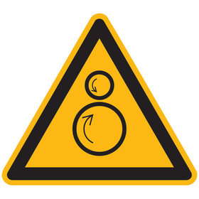 SafetyMarking® - Warnschild W025 "Warnung vor gegenläufigen Rollen" Folie, 100mm