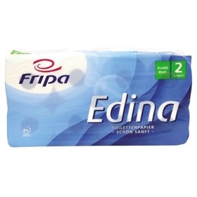 Fripa - Toilettenpapier Edina 2-lagig Zellstoff weiß 8 Rollen à 400 Blatt