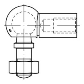 Winkelgelenk DIN 71802 Gewindezapfen/Mutter Stahl M12