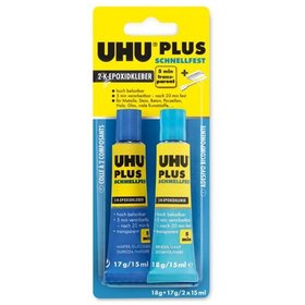 UHU® - plus Schnellfest 2-K Klebstoff glasklar, universell einsetzbar 35gr Blister
