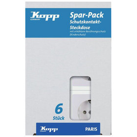 Kopp - Profi-Pack á 6 UP Schuko- Steckdosen PAR arkt. ws