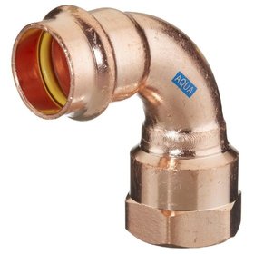 HS - Winkel V-Press Copper AQUAGAS 90°, IG, 15mm x 1/2"