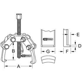 KSTOOLS® - Polklemmen-Abzieher 3-armig, 10-60mm