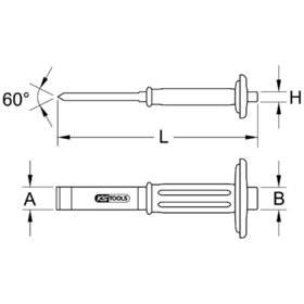 KSTOOLS® - Schlitzmeißel mit Handschutzgriff, 240mm