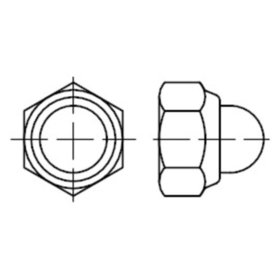6-kant-Hutmutter mit nichtmet. Klemmteil, DIN 986 Stahl 6 galv.verz. M4