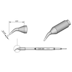 JBC - Lötspitze Serie C245, Rundform, C245929/ø0,6mm, gebogen