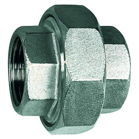 RIEGLER® - Lösbarer Doppelgewindenippel, flachdichtend, G 1/4" I, Edelstahl 1.4408