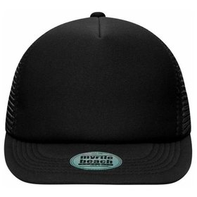 James & Nicholson - 5 Panel Flat Cap Soft Mesh MB6211, schwarz, Einheitsgröße